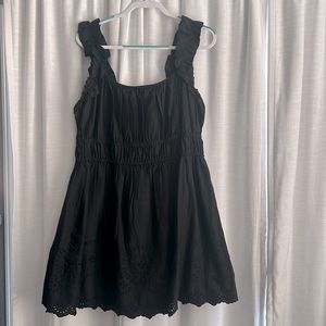 Black dress with eyelet detail